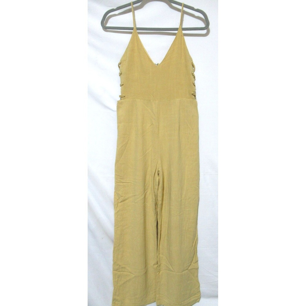 Cage Brand Women's Small Mustard Yellow‎ Sleeveless Rayon/Linen Jumpsuit/Romper